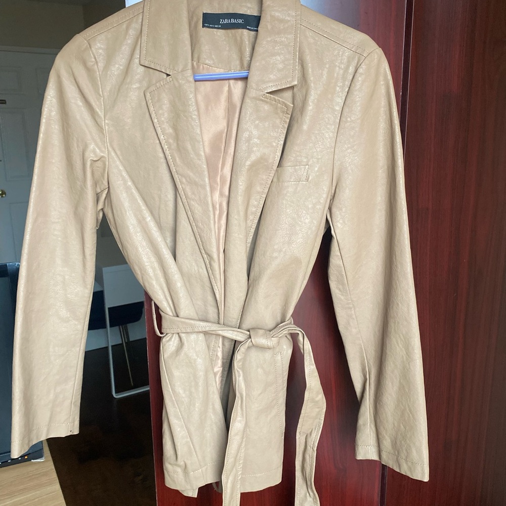 Zara Faux Leather Tan Women's Jacket